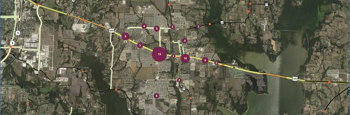 CRIS crash heat map showing Princeton crash concentration